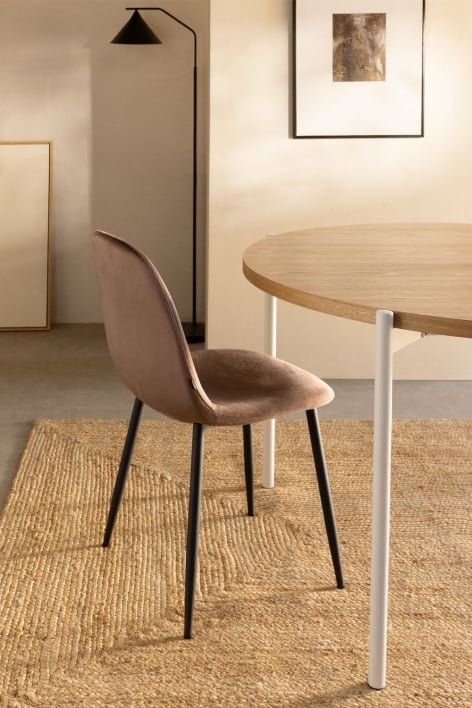 Chaise de salle à manger en velours Glamm - Marron Army