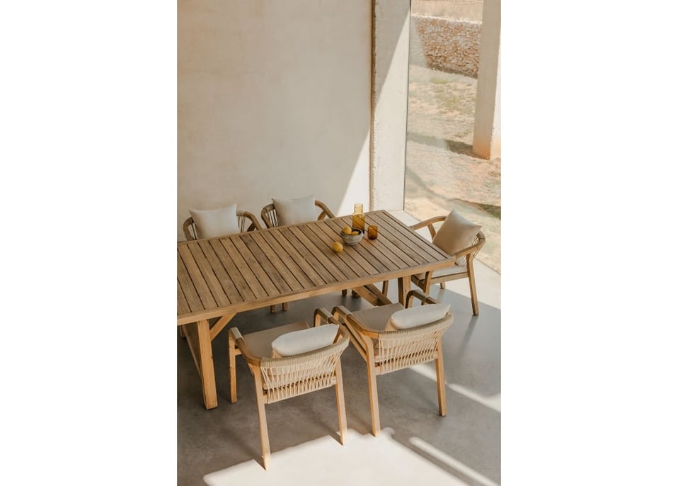 Table de Salle à Manger Rectangulaire en Bois d'Acacia (200x100 cm) Dubaï