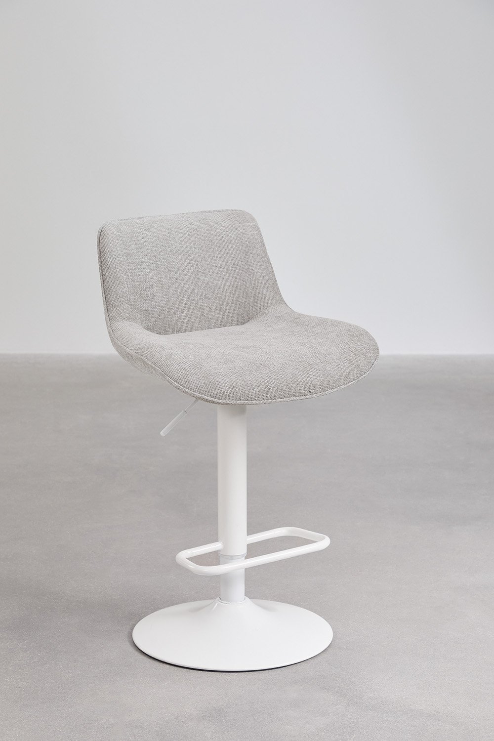 Pack de 4 tabourets hauts réglables avec dossier en métal et tissu Igarasi, image de la galerie 6