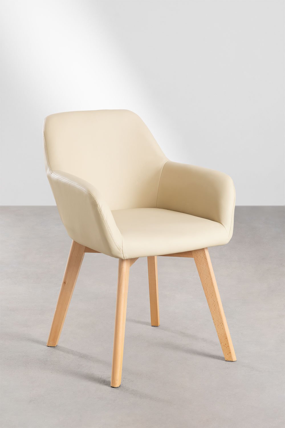 Chaise en similicuir avec accoudoirs Ervi Design, image de la galerie 2