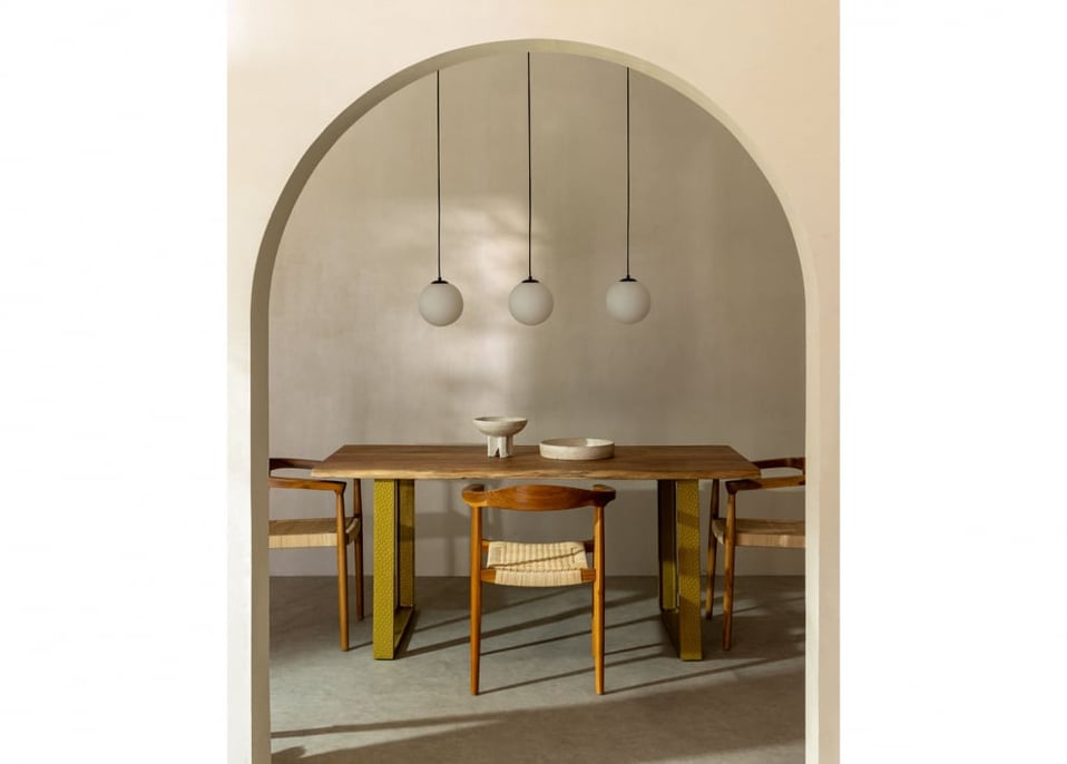 Table de Salle à Manger Rectangulaire en Bois d'Acacia (180x90 cm) Assier