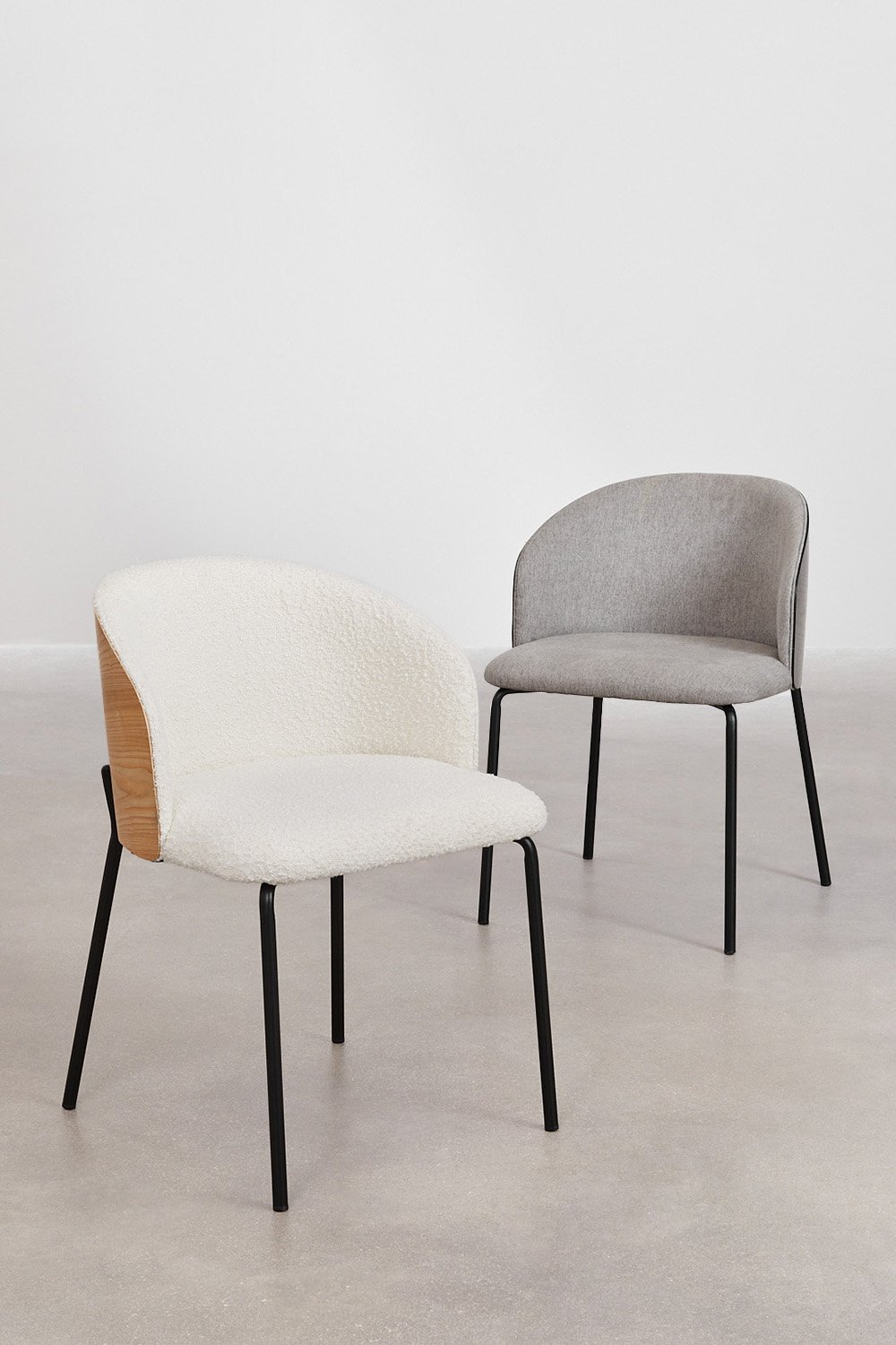 Pack de 4 chaises de salle à manger en bois rembourrées Amieva, image de la galerie 10