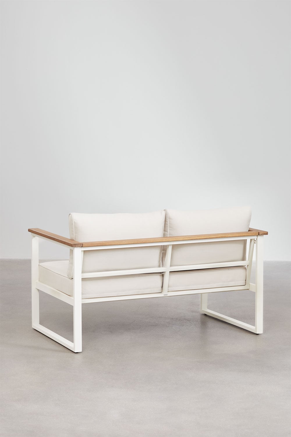 Ensemble de jardin avec canapé 2 places et table basse en aluminium 110x55cm Lipov, image de la galerie 4