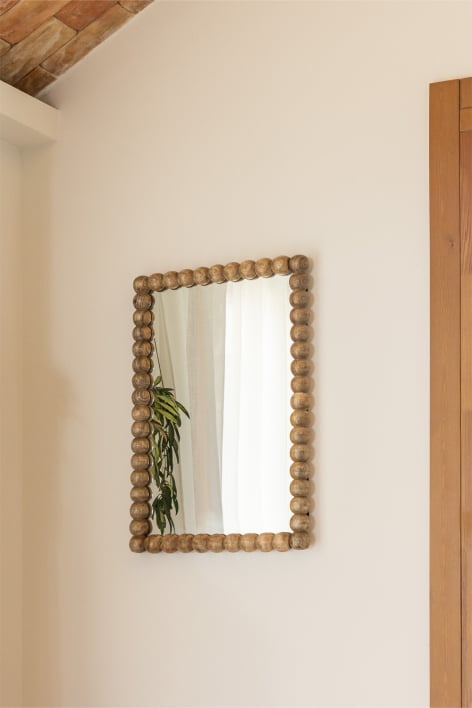Miroir mural rectangulaire 45x70 cm en bois de manguier Fearne