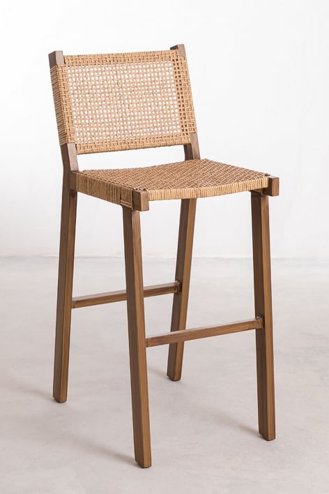Lot de 2 tabourets hauts 75 cm en osier synthétique Ori