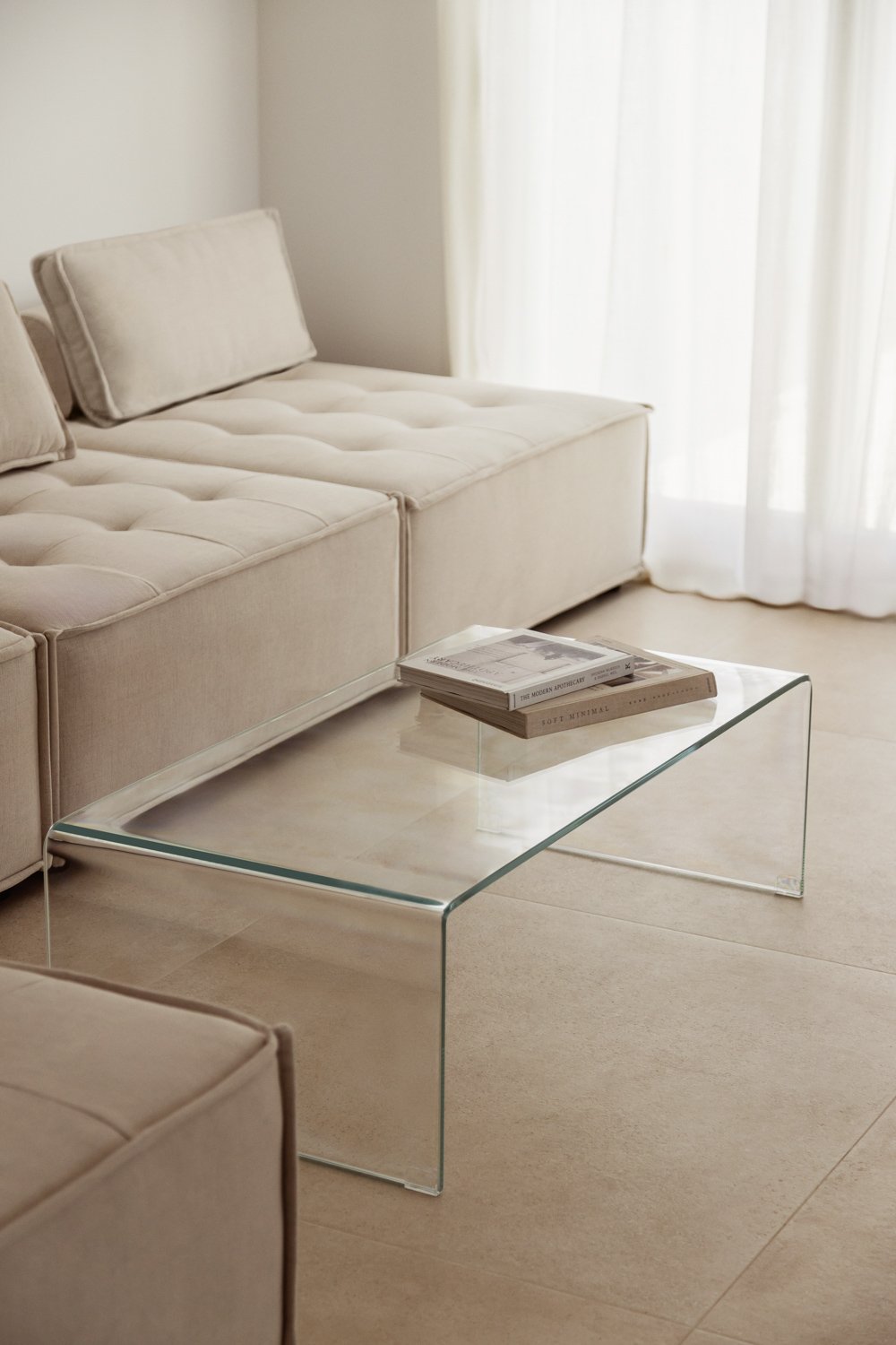 Table basse en verre transparent (110x55 cm) Crhis, image de la galerie 1
