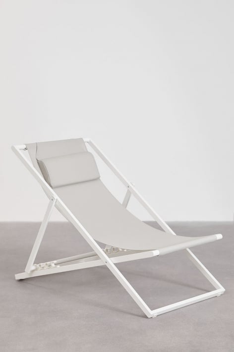Pack de 2 chaises longues pliantes avec coussin en acier Jensy