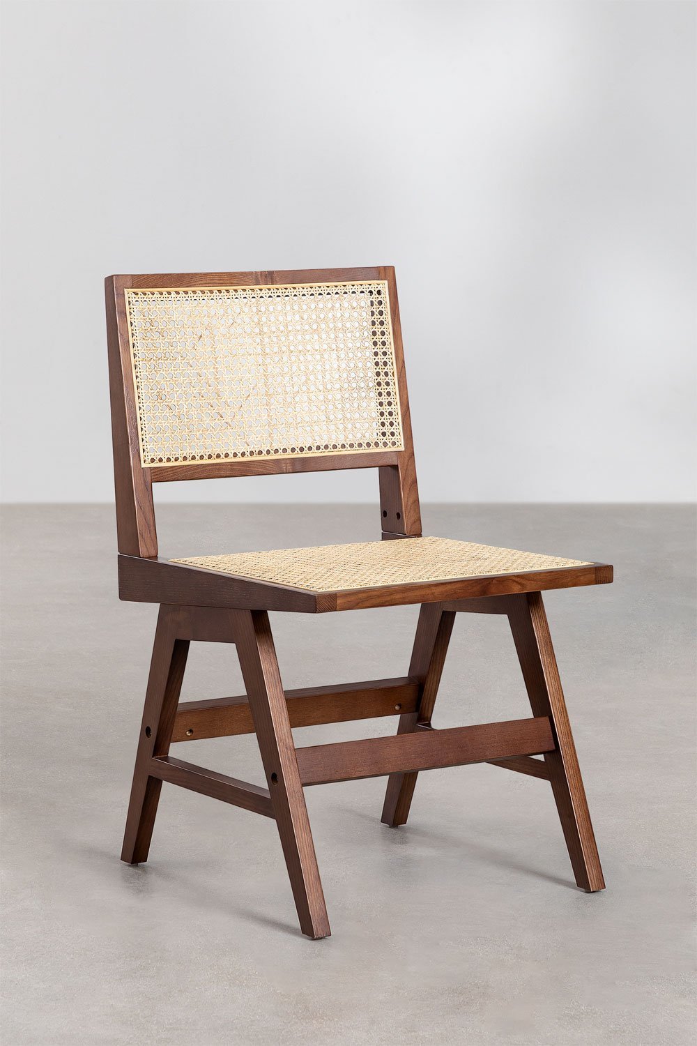 Pack de 2 chaises de salle à manger en frêne et rotin Lali, image de la galerie 3