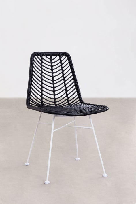 Lot de 2 chaises de salle à manger en rotin synthétique Gouda Colors - Blanc