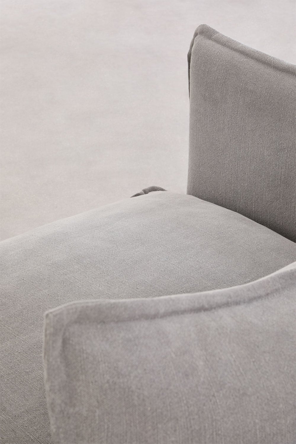 Ensemble de salon Grace en lin et coton avec canapé 2 places et pouf, image de la galerie 6