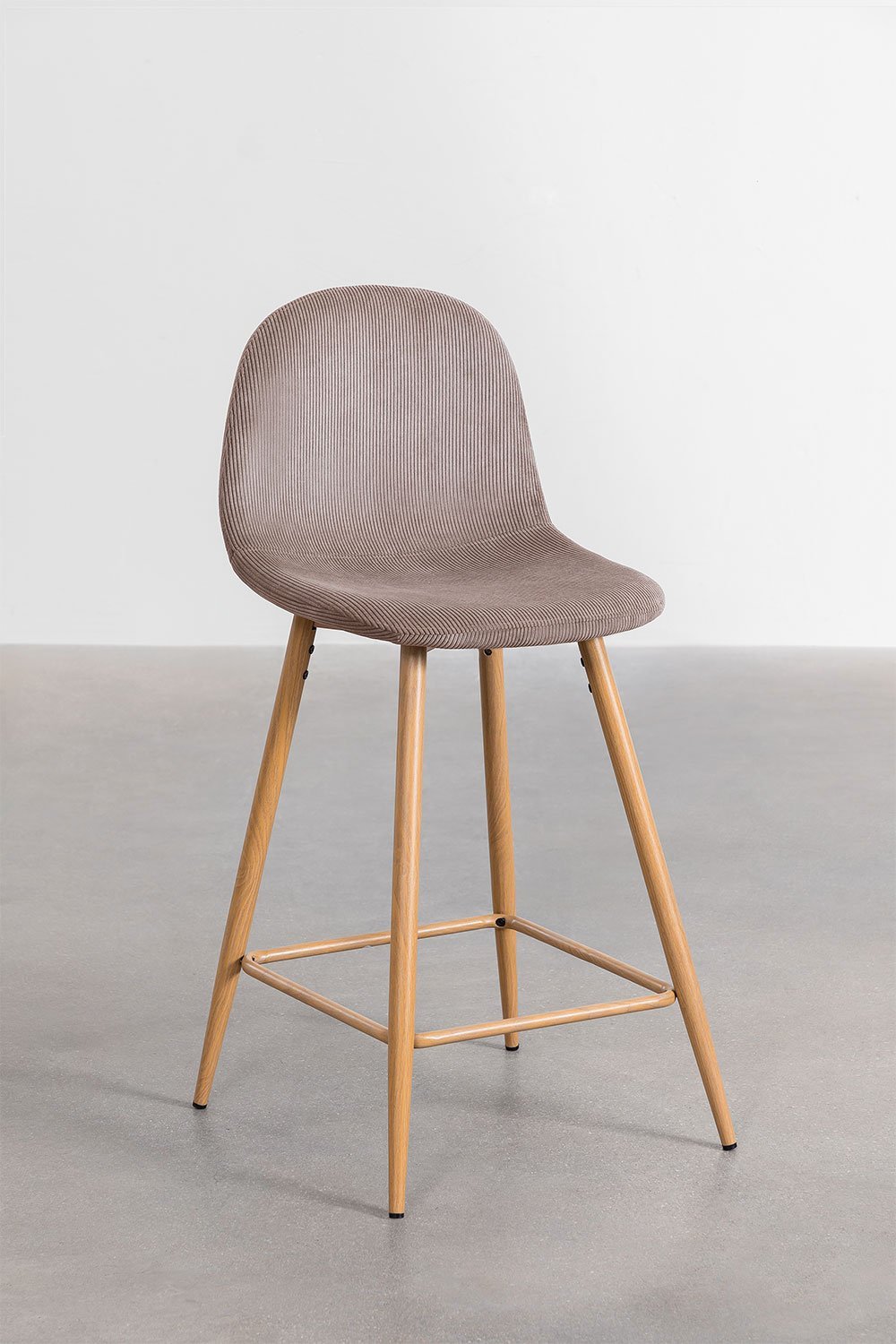 Tabouret haut en velours côtelé Glamm, image de la galerie 1