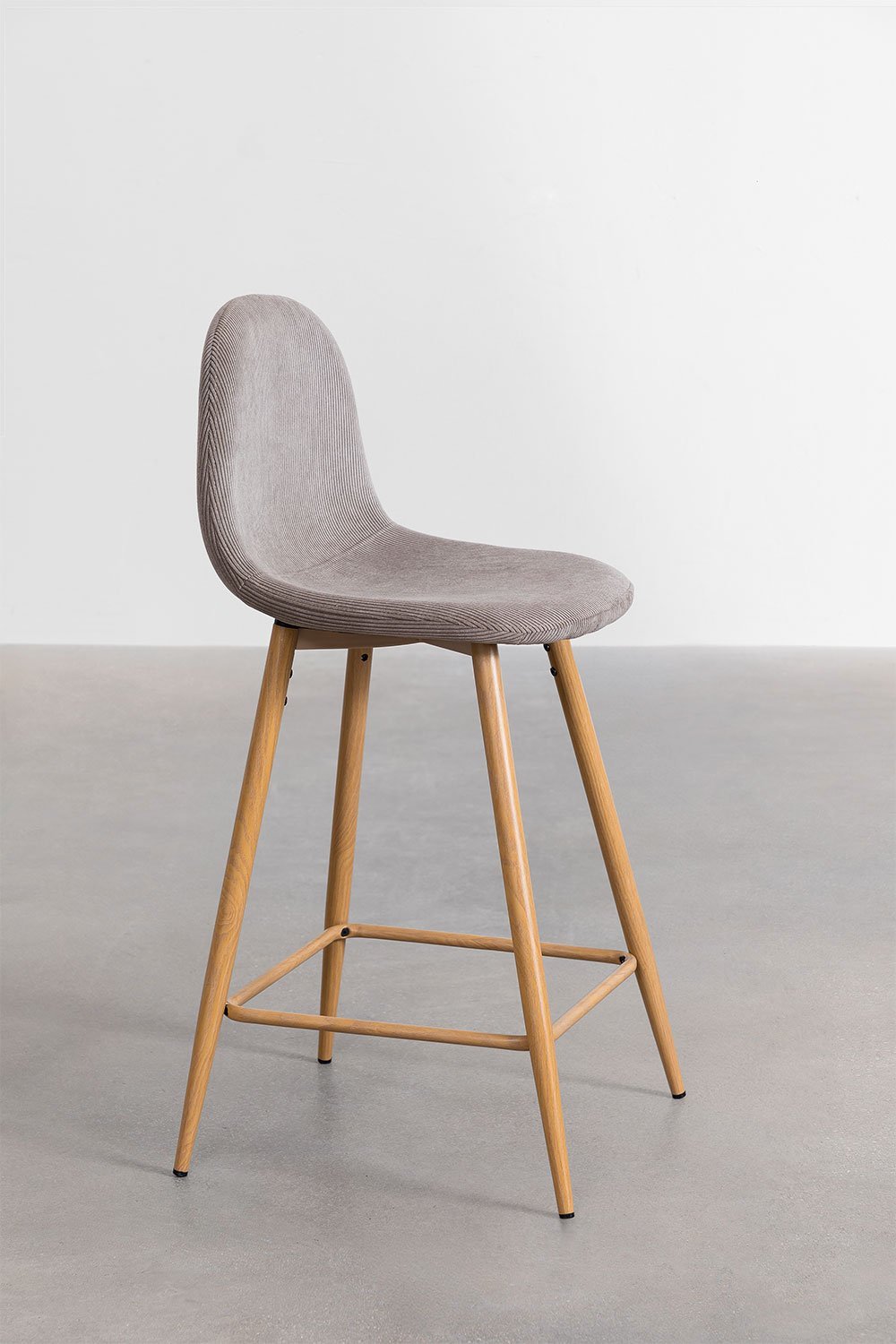 Tabouret haut en velours côtelé Glamm, image de la galerie 2