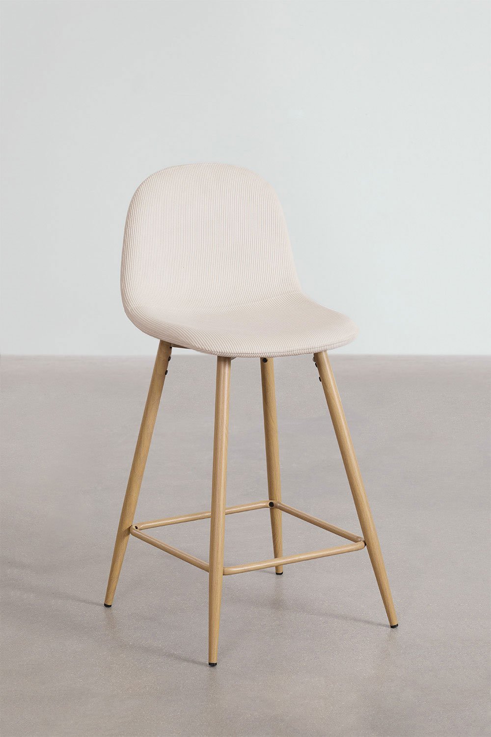 Tabouret haut en velours côtelé Glamm, image de la galerie 1