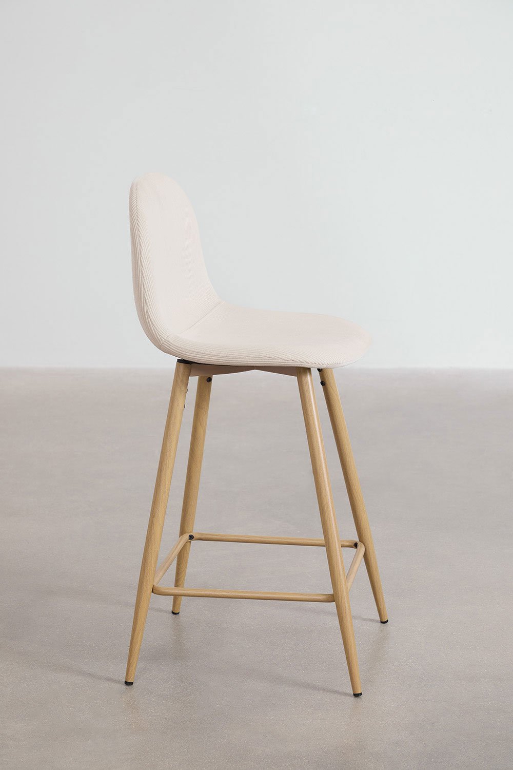 Tabouret haut en velours côtelé Glamm, image de la galerie 2