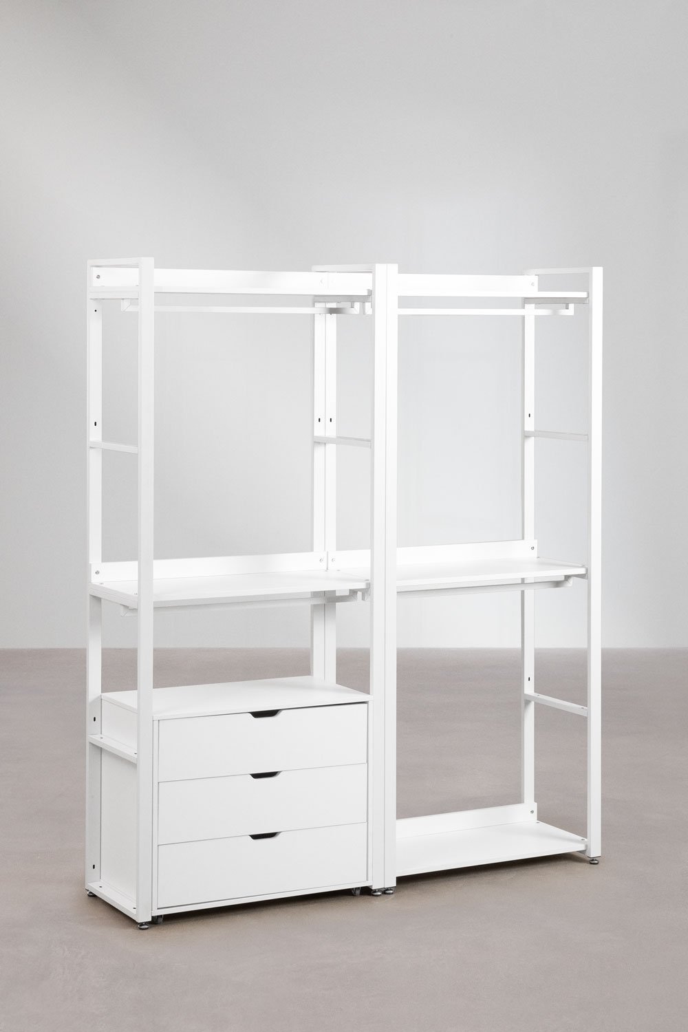 Armoire Modulable Ouverte 2 Pièces avec Tiroirs en Acier et Bois Ariaster , image de la galerie 1