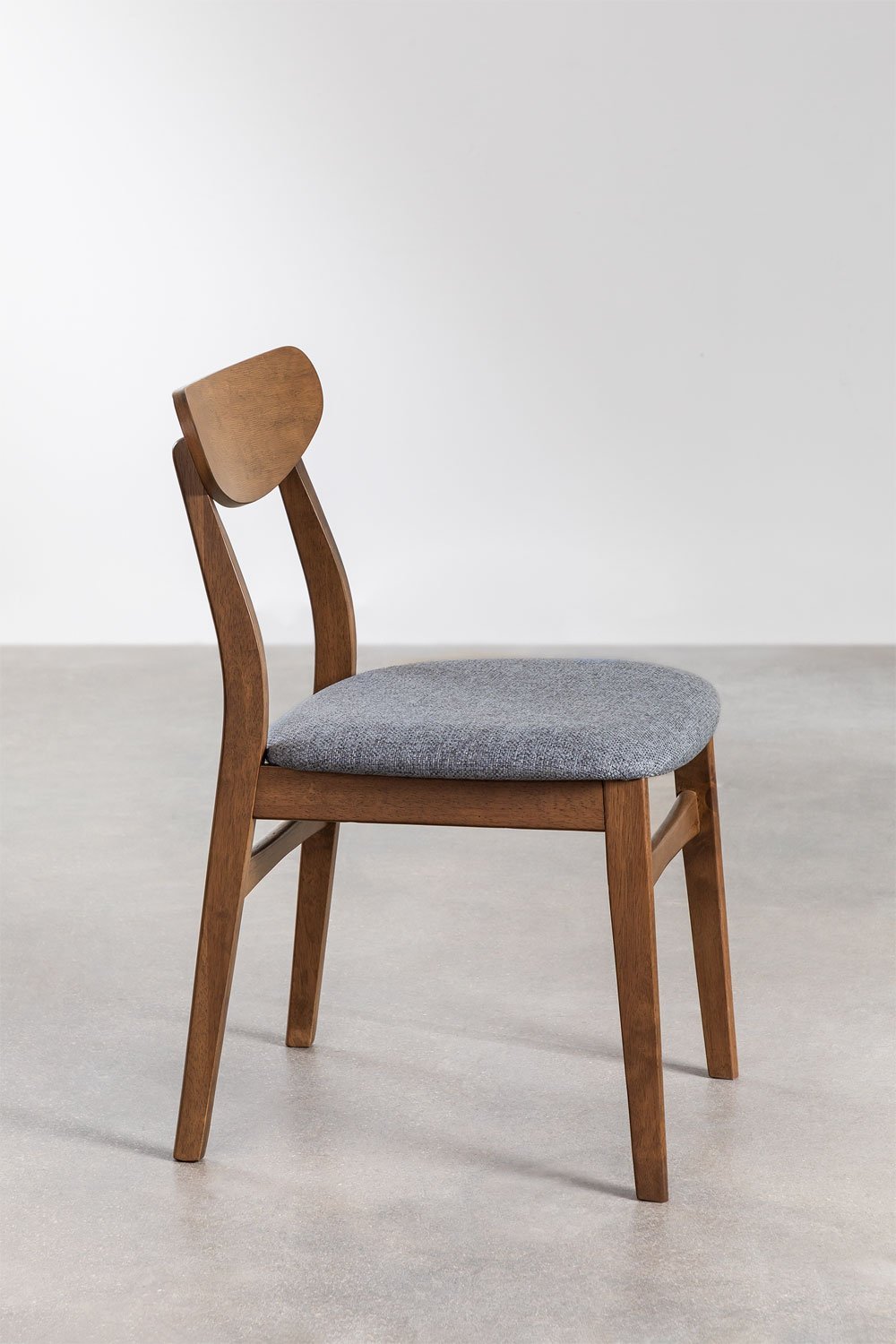 Pack de 2 chaises de salle à manger Cloda en tissu et bois, image de la galerie 3