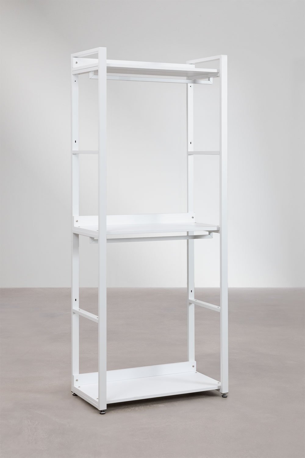 Armoire modulaire d'angle ouverte 4 pièces en acier et MDF Ariaster, image de la galerie 9