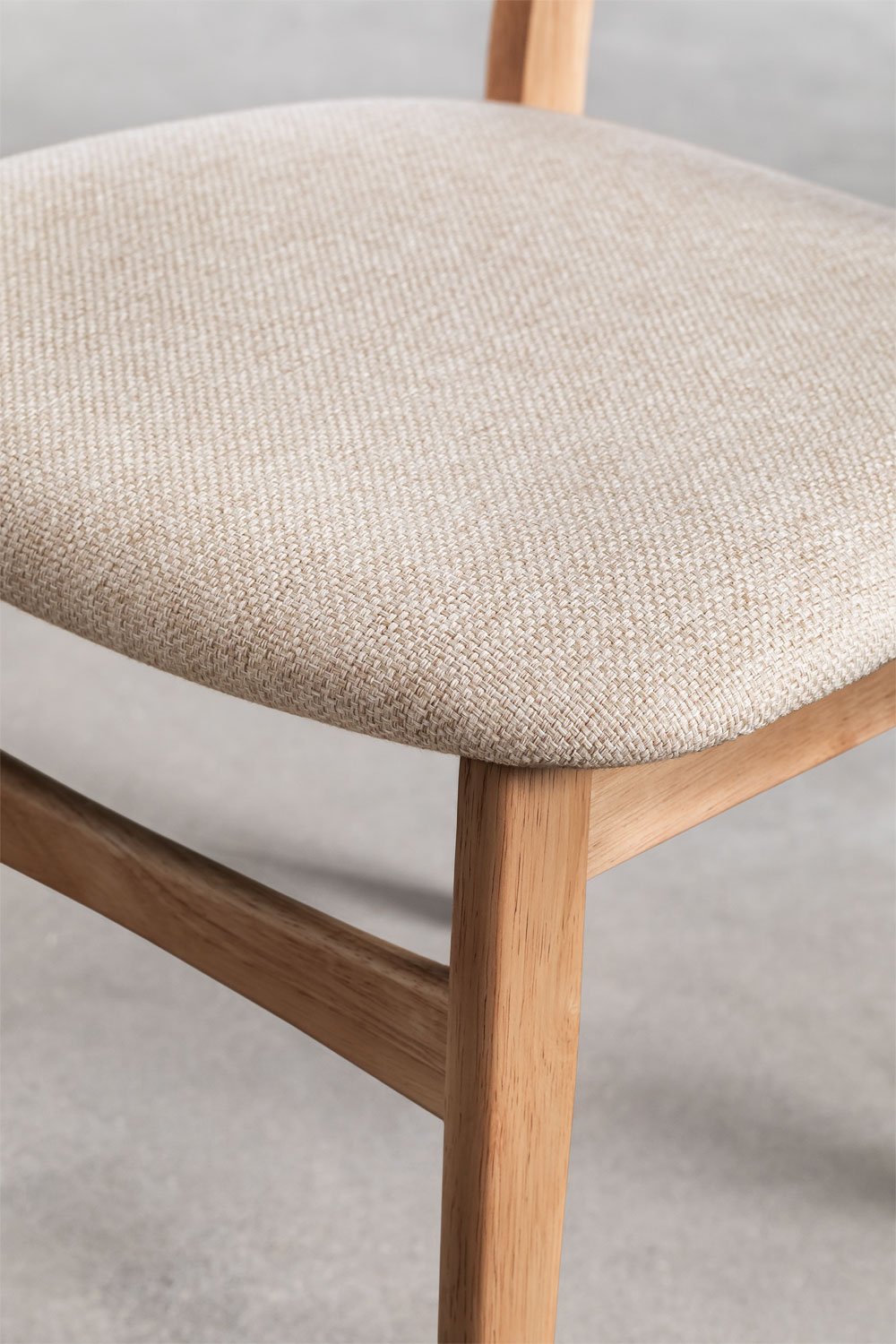 Pack de 4 chaises de salle à manger Cloda en tissu et bois, image de la galerie 6