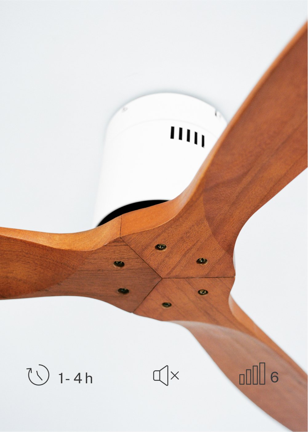 CREATE - WIND CALM - Ventilateur de plafond 40W silencieux Ø132 cm 15W 100% bois, image de la galerie 4