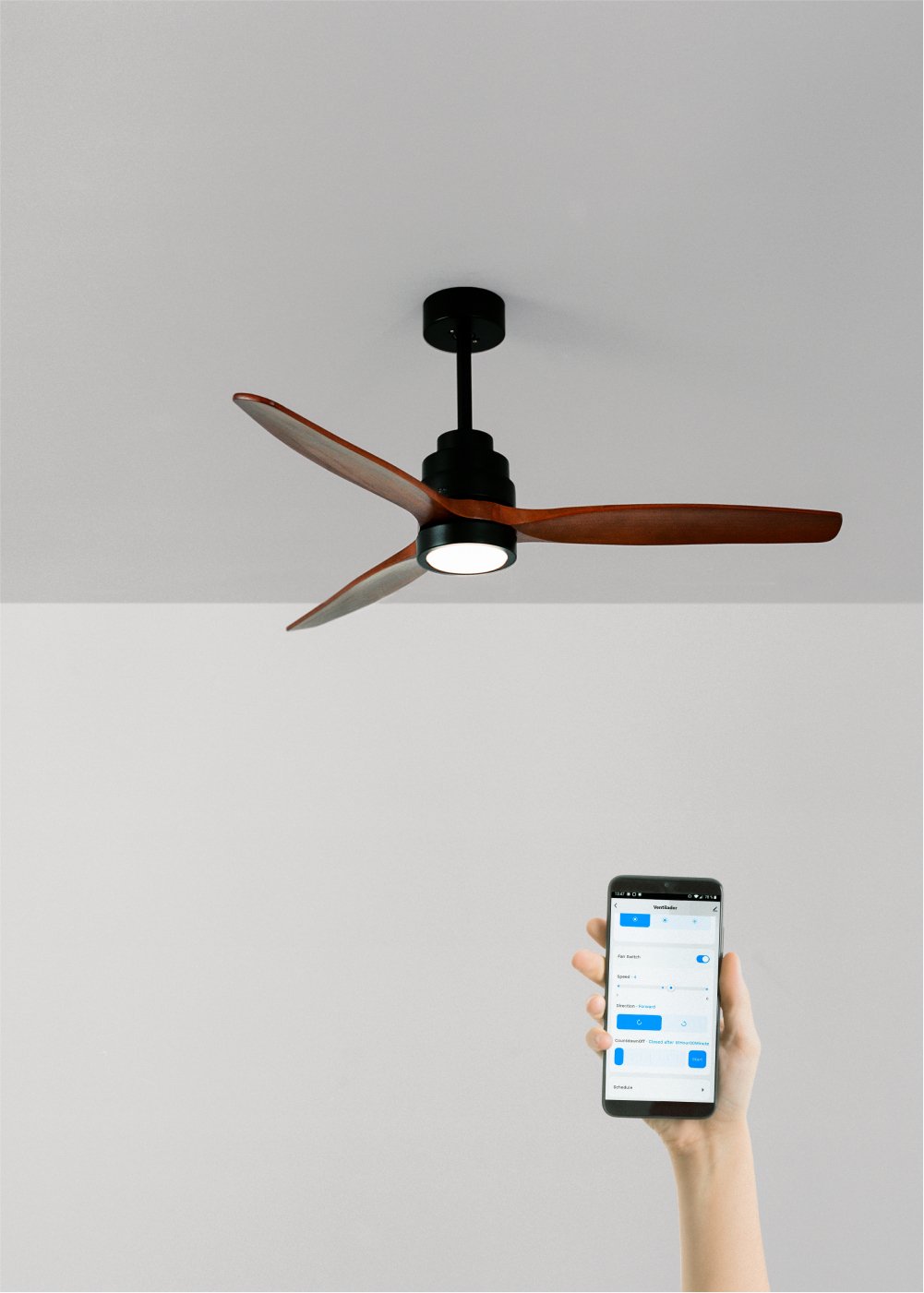 CREATE - WIND STYLANCE - Ventilateur de plafond 40W silencieux Ø132 cm 100% bois, image de la galerie 1