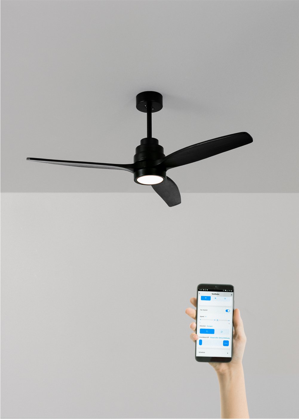 CREATE - WIND STYLANCE - Ventilateur de plafond 40W silencieux Ø132 cm 100% bois, image de la galerie 1
