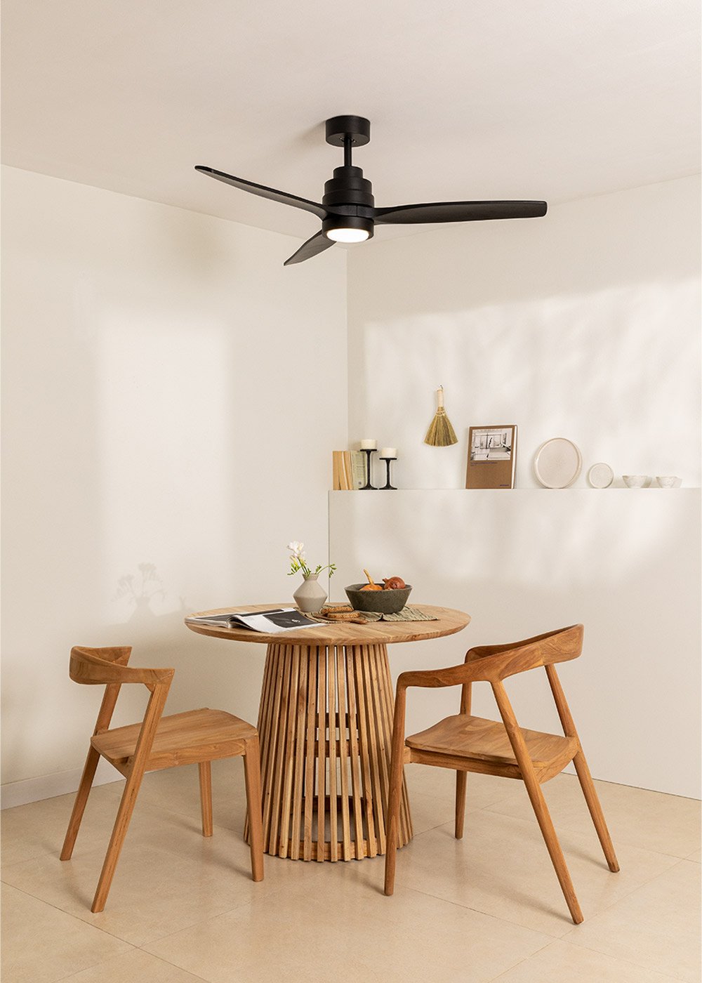 CREATE - WIND STYLANCE - Ventilateur de plafond 40W silencieux Ø132 cm 100% bois, image de la galerie 2