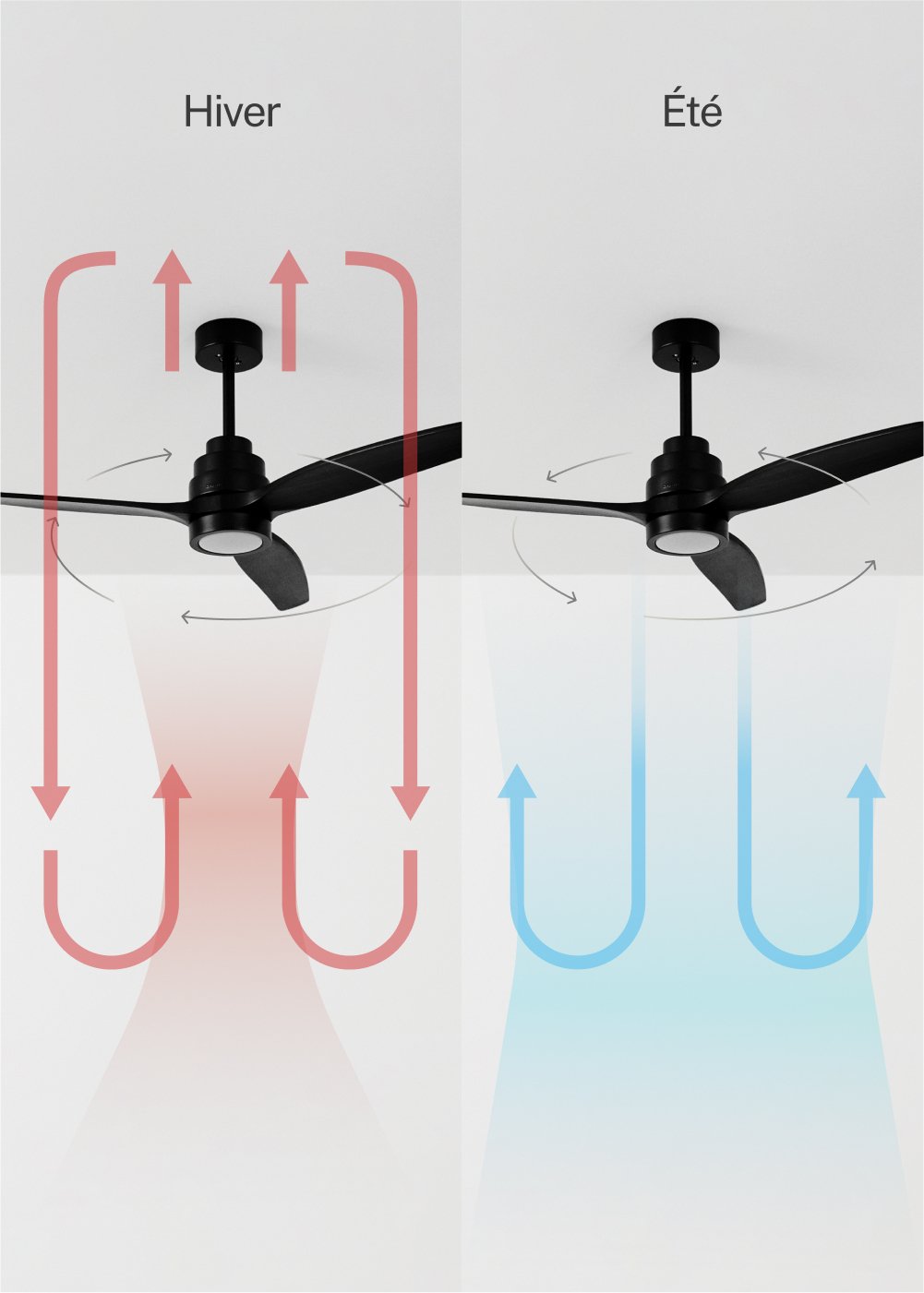CREATE - WIND STYLANCE - Ventilateur de plafond 40W silencieux Ø132 cm 100% bois, image de la galerie 3