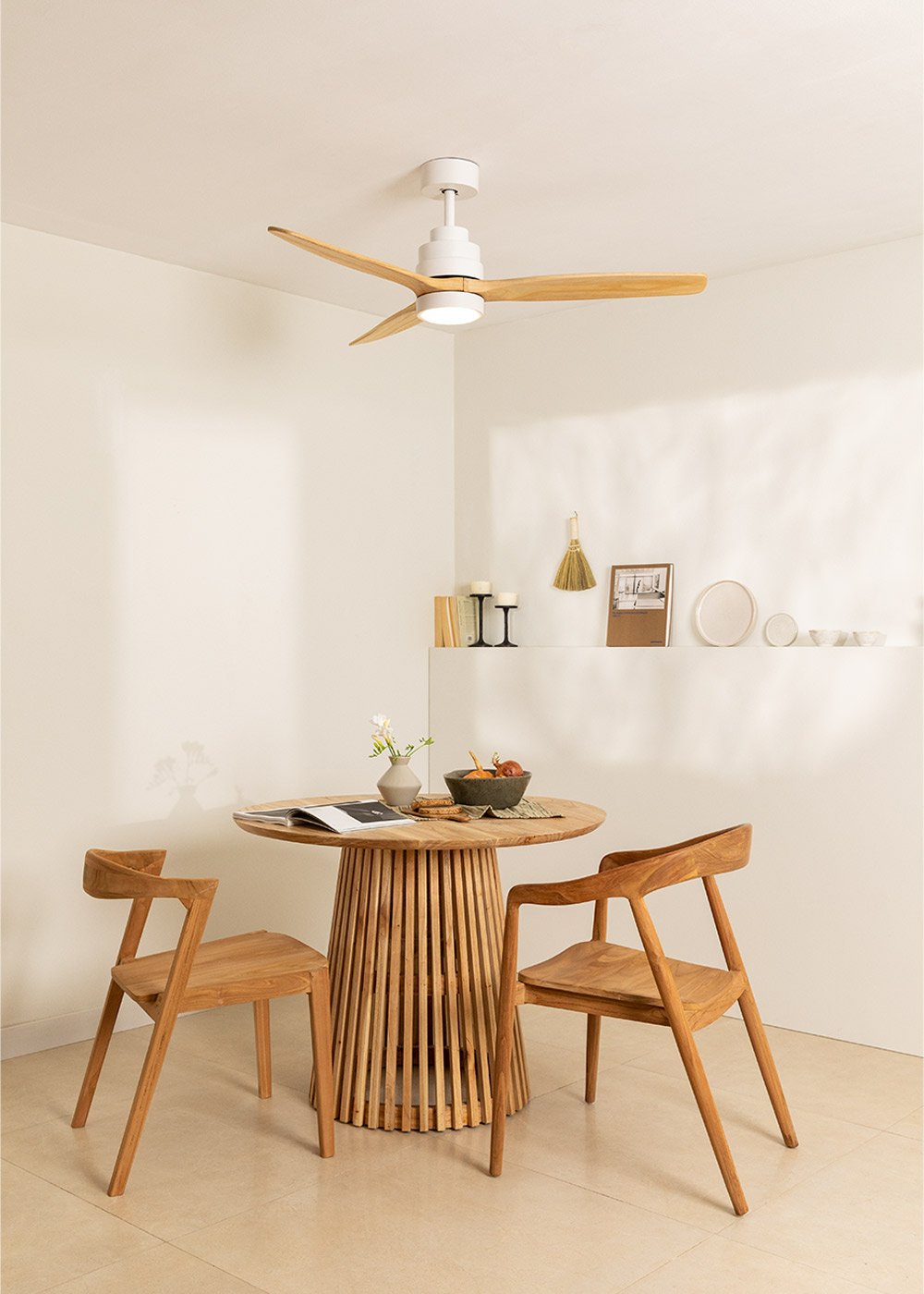CREATE - WIND STYLANCE - Ventilateur de plafond 40W silencieux Ø132 cm 100% bois, image de la galerie 1