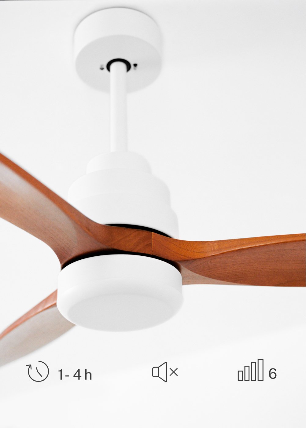 CREATE - WIND STYLANCE - Ventilateur de plafond 40W silencieux Ø132 cm 100% bois, image de la galerie 4