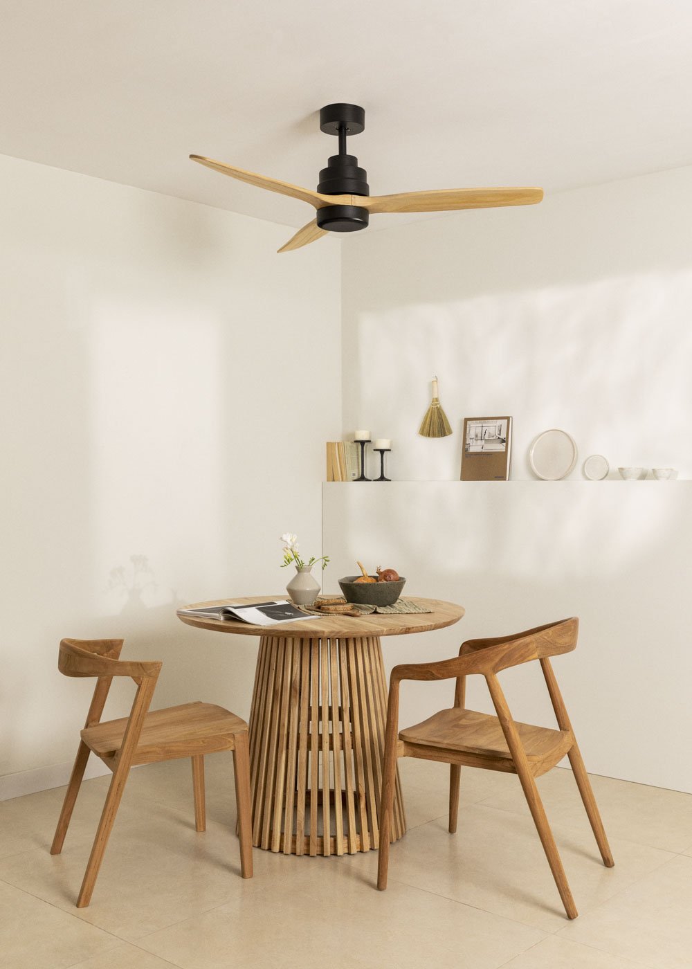 CREATE - WIND STYLANCE - Ventilateur de plafond 40W silencieux Ø132 cm 100% bois, image de la galerie 2