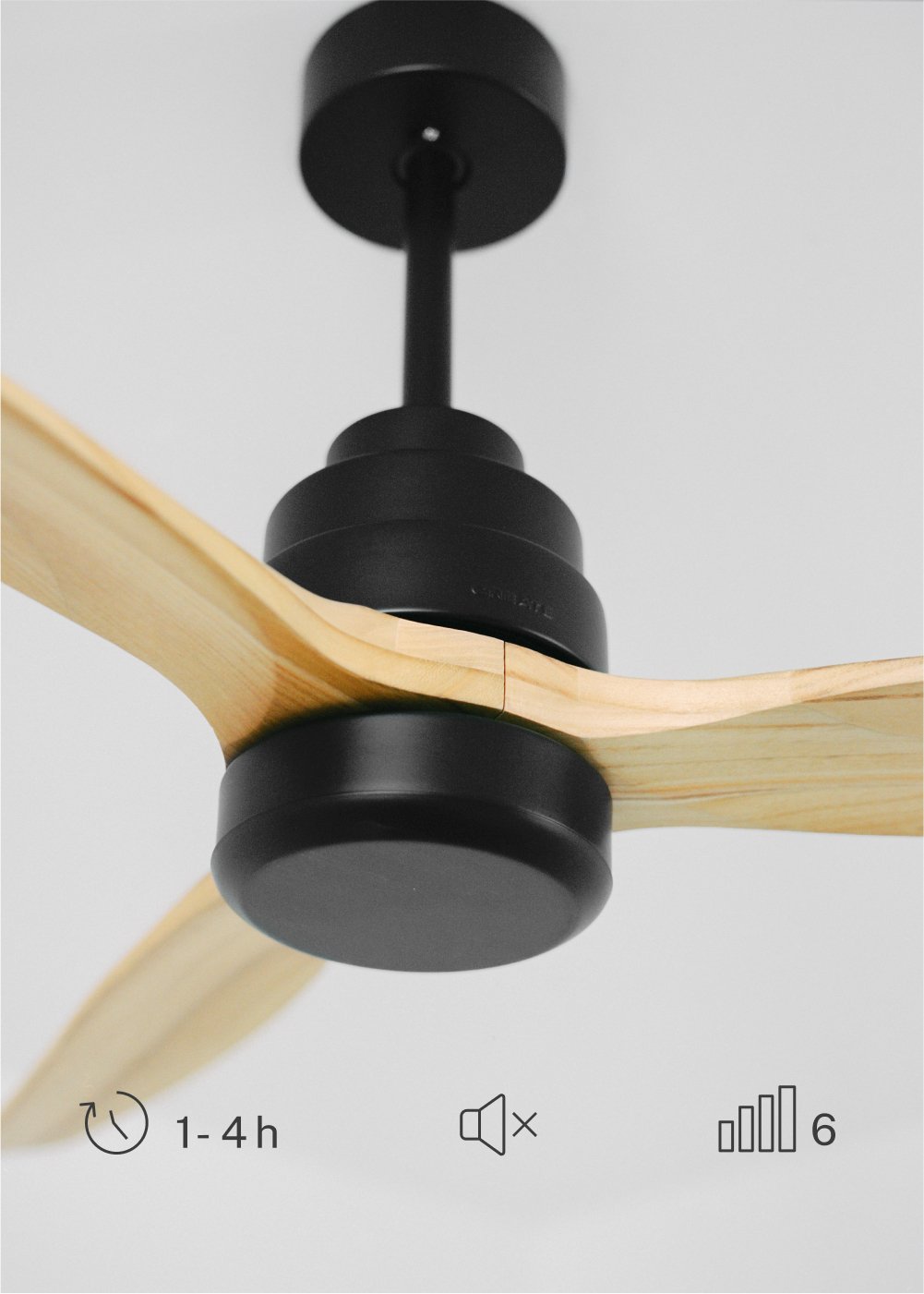 CREATE - WIND STYLANCE - Ventilateur de plafond 40W silencieux Ø132 cm 100% bois, image de la galerie 4