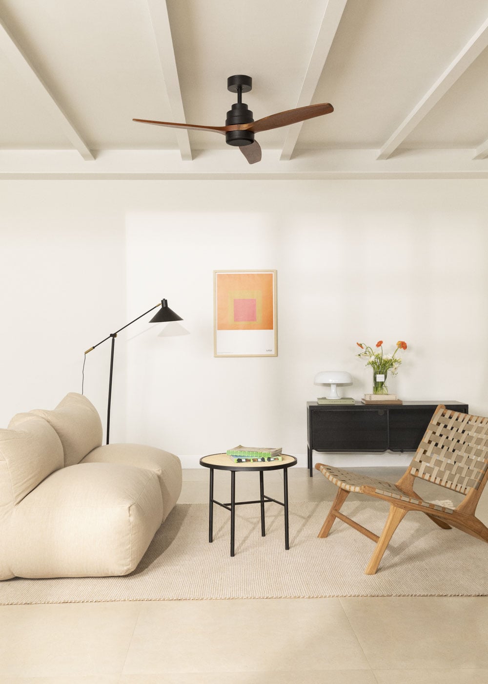 CREATE - WIND STYLANCE - Ventilateur de plafond 40W silencieux Ø132 cm 100% bois, image de la galerie 2