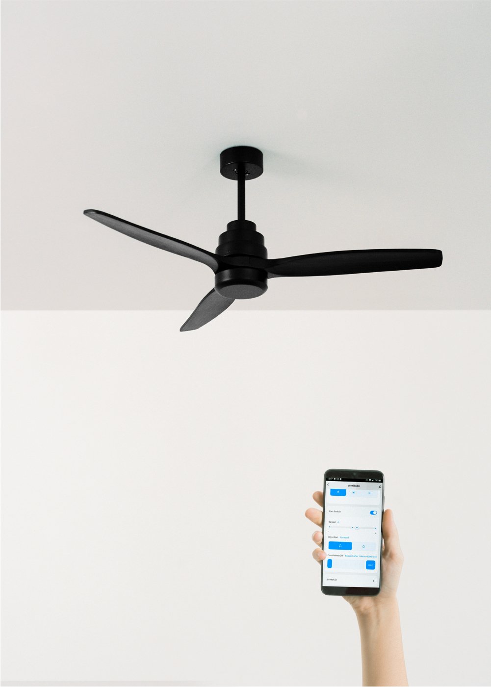 CREATE - WIND STYLANCE - Ventilateur de plafond 40W silencieux Ø132 cm 100% bois, image de la galerie 1