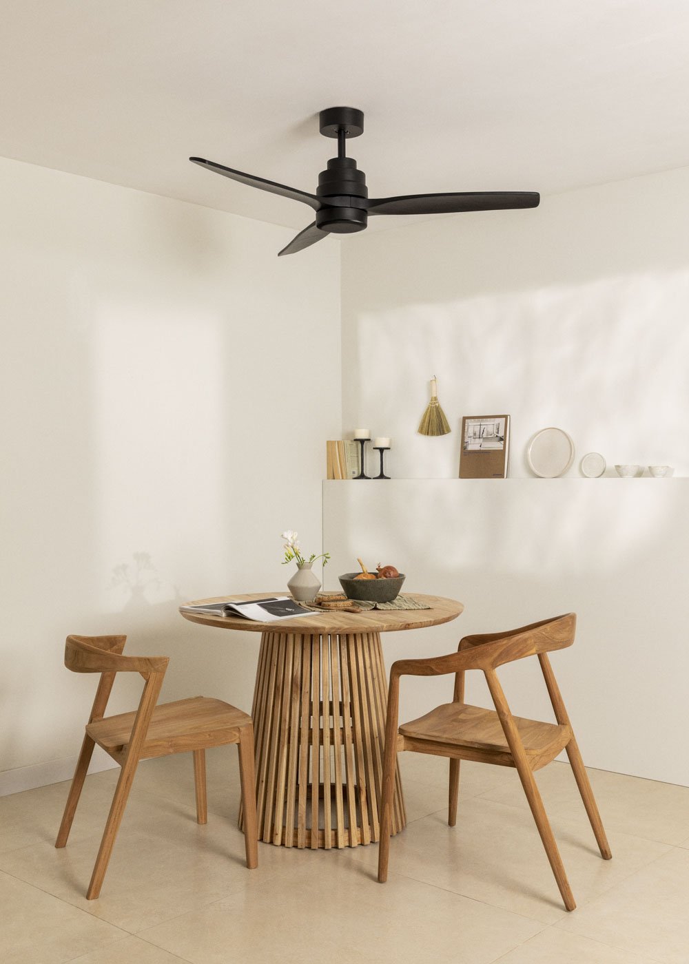 CREATE - WIND STYLANCE - Ventilateur de plafond 40W silencieux Ø132 cm 100% bois, image de la galerie 1
