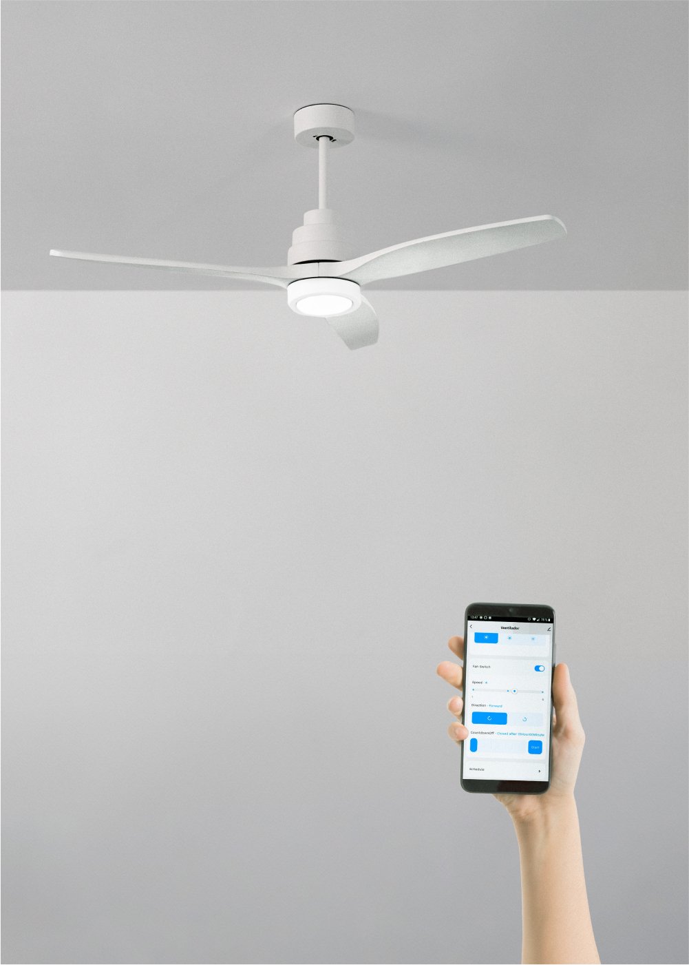 CREATE - WIND STYLANCE - Ventilateur de plafond 40W silencieux Ø132 cm 100% bois, image de la galerie 1