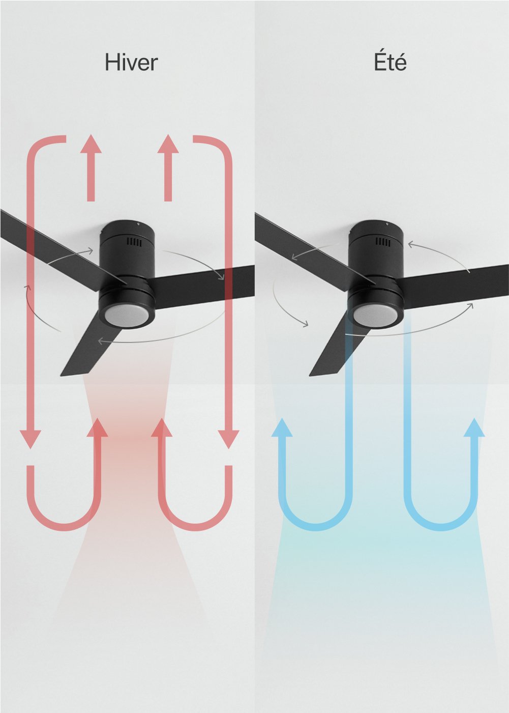 CREATE - WIND MINIMAL - Ventilateur de plafond 40W silencieux Ø132 cm avec éclairage LED de 15W, image de la galerie 3