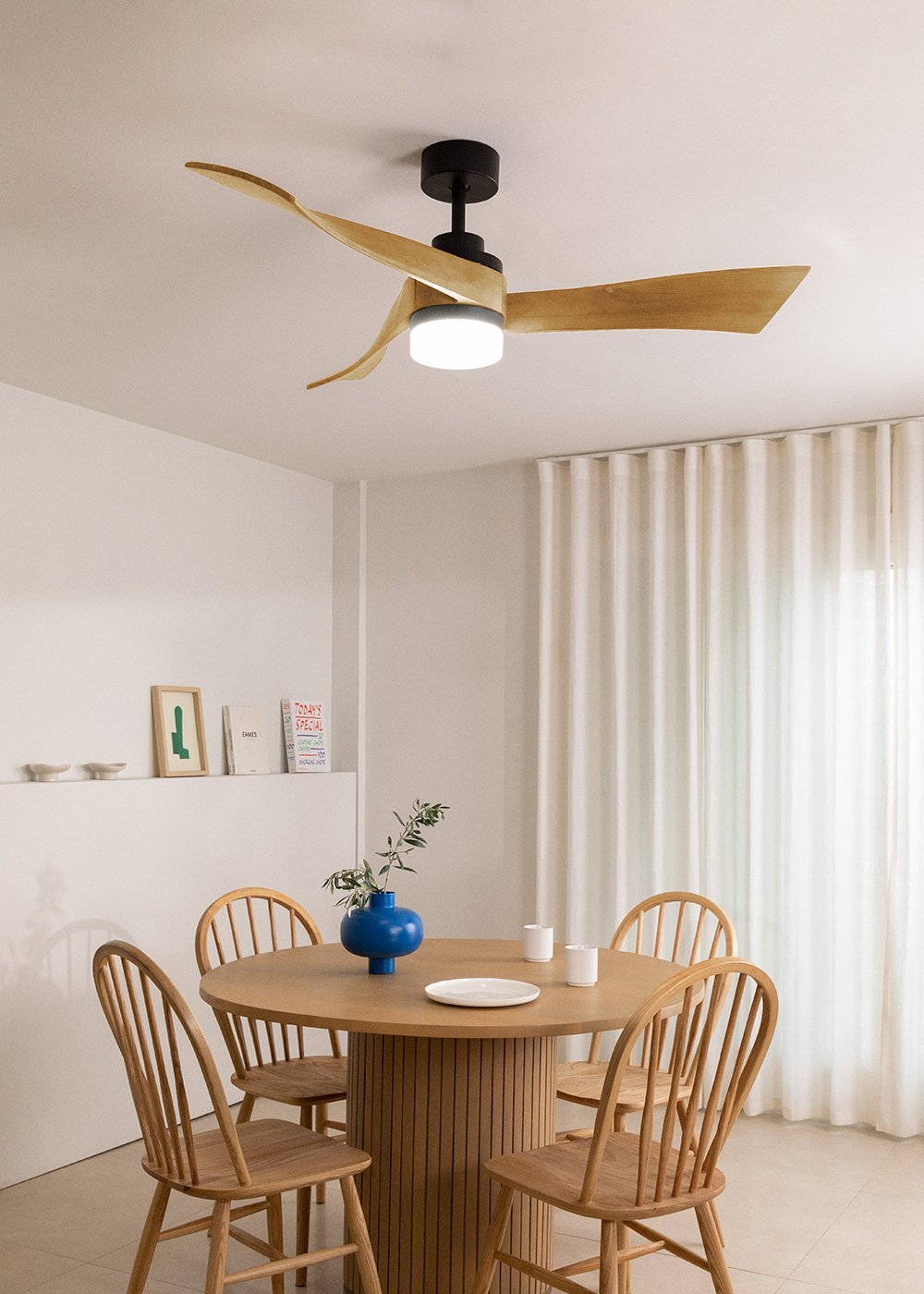 CREATE - WIND CURVE - Ventilateur de plafond 40W silencieux Ø132 cm 100% bois, image de la galerie 1