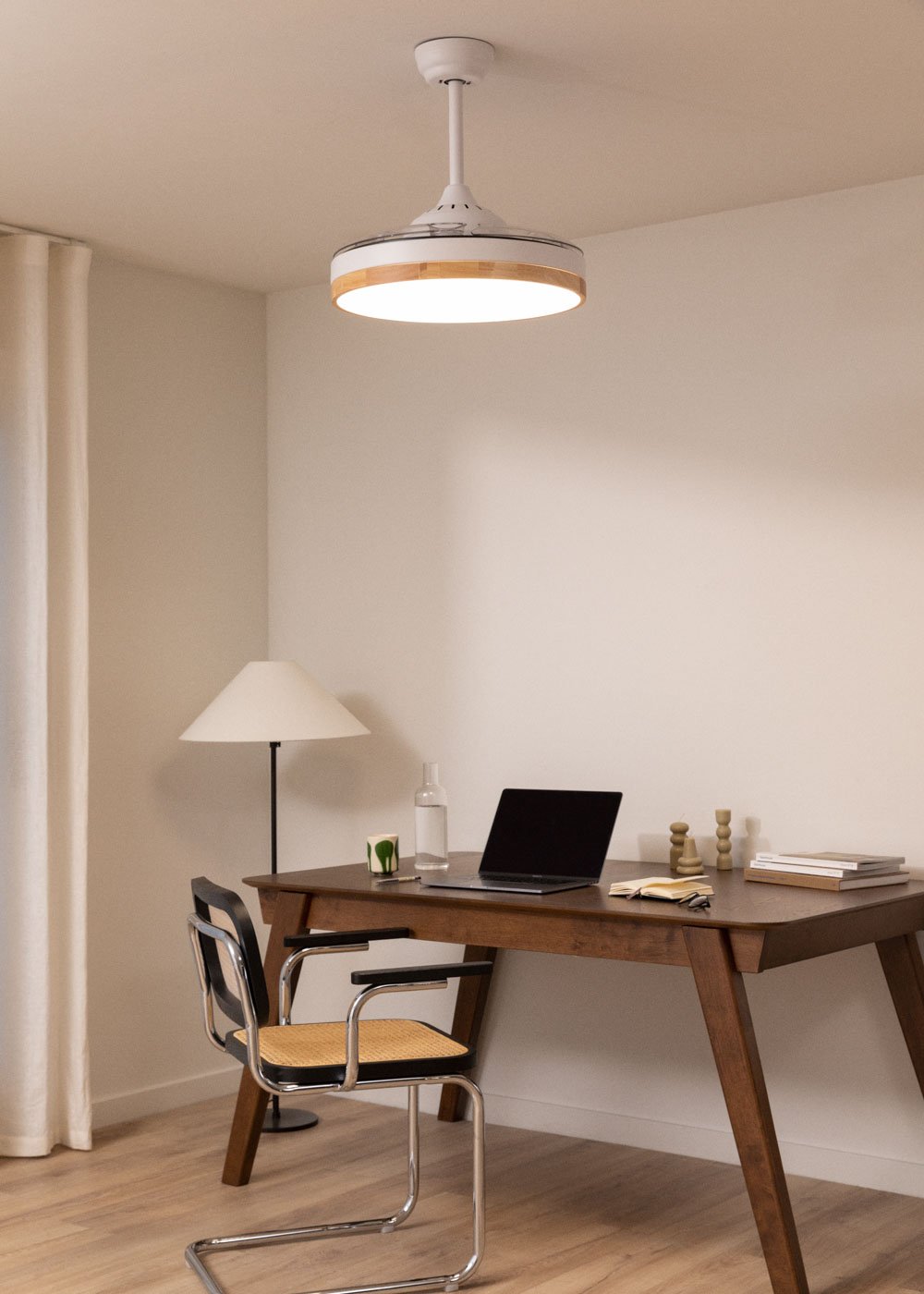 CREATE - WIND CLEAR - Ventilateur de plafond silencieux 40W Ø108cm lames rétractables avec éclairage LED de 36W, image de la galerie 1