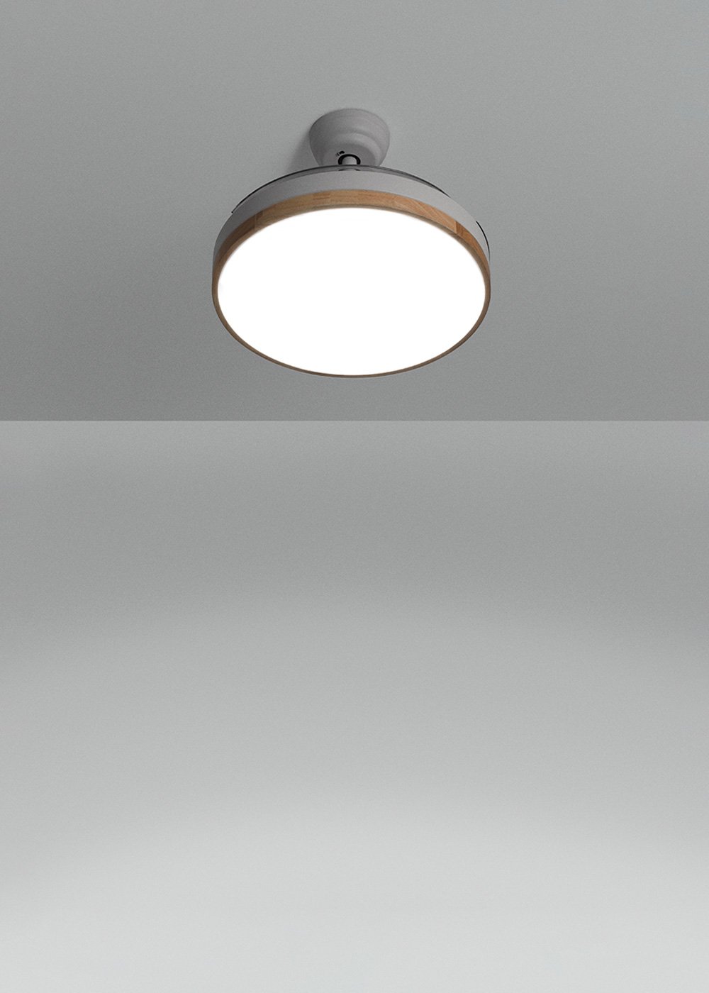 CREATE - WIND CLEAR - Ventilateur de plafond silencieux 40W Ø108cm lames rétractables avec éclairage LED de 36W, image de la galerie 2