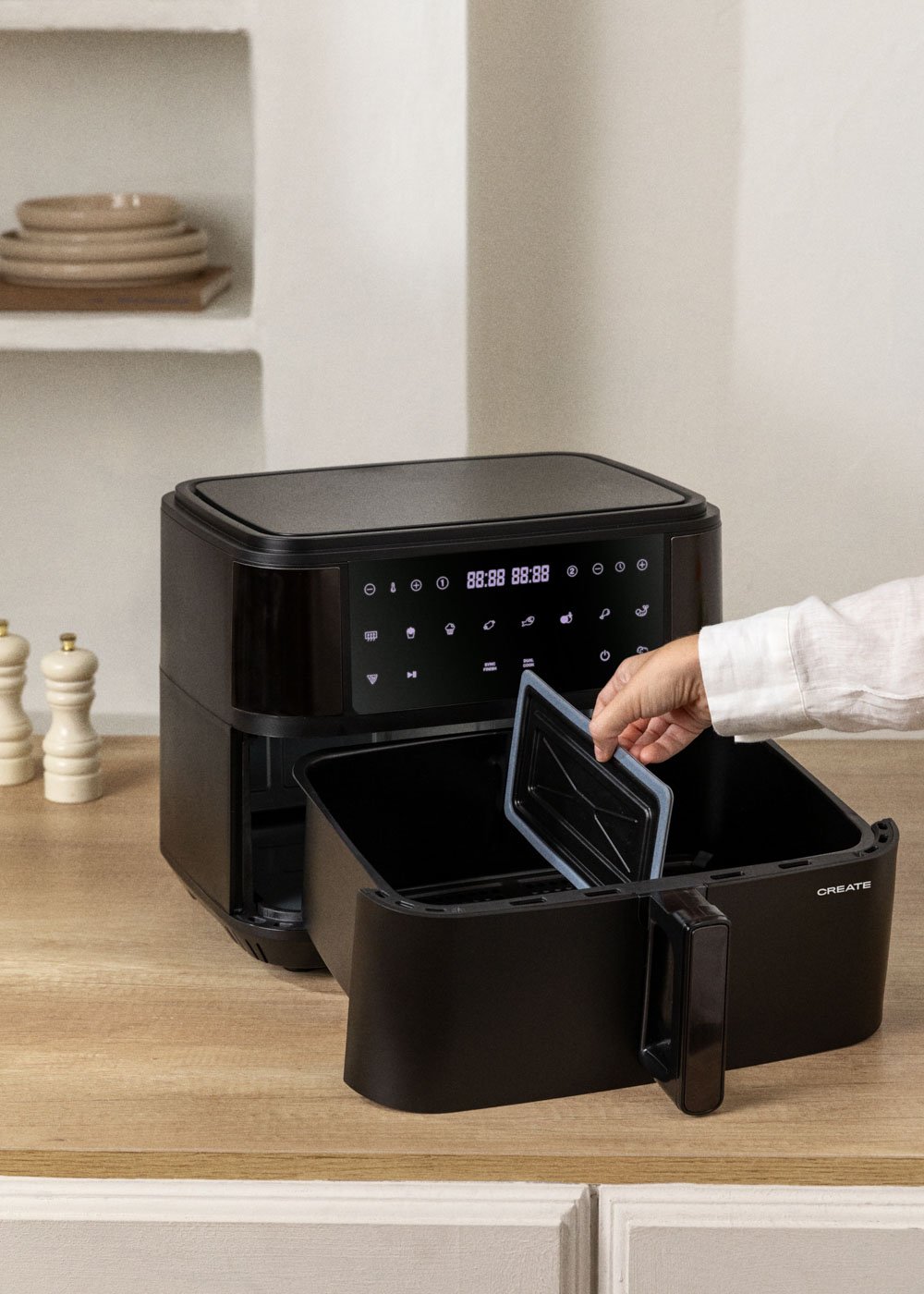 CREATE - AIR FRYER DUAL - Friteuse sans huile 10 L avec séparateur, image de la galerie 3