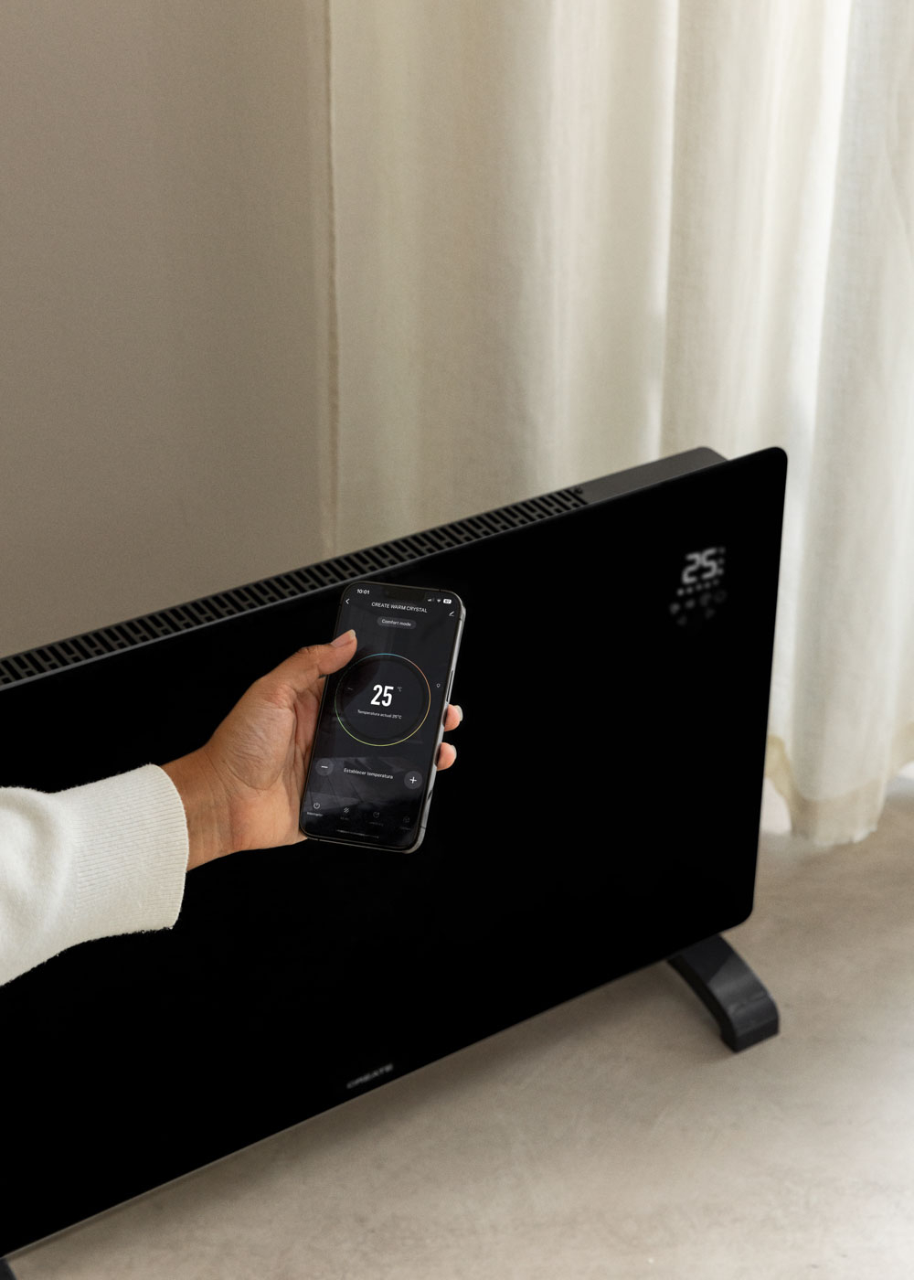 Radiateur électrique Convecteur Intelligent - 1000/2000W, écran Tactile - Wi-Fi, Alexa, Minuterie - Montage Murale Ou Sur Pieds