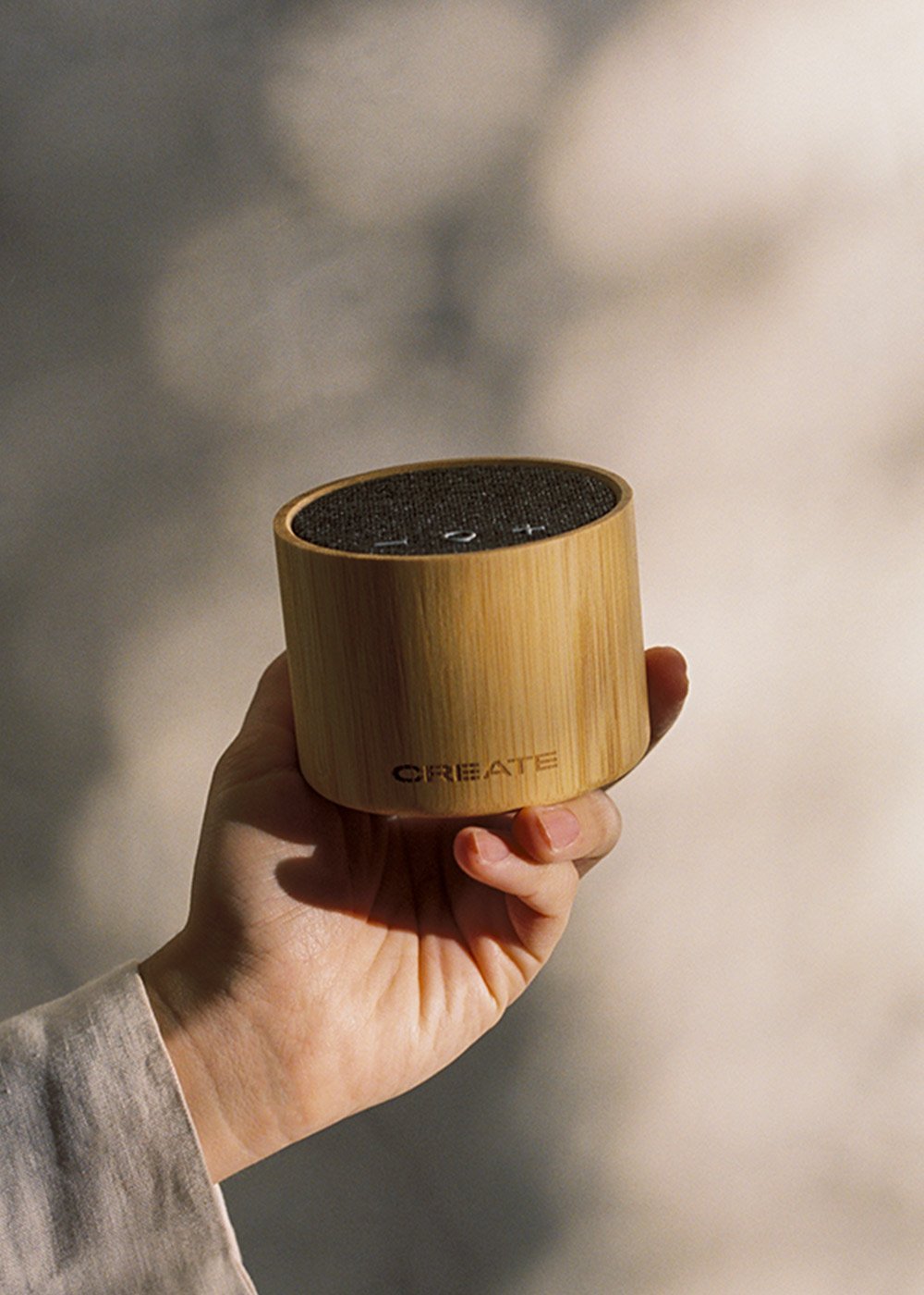 CREATE - SPEAKER MINI BAMBOO - Enceinte Bluetooth bambou, image de la galerie 1