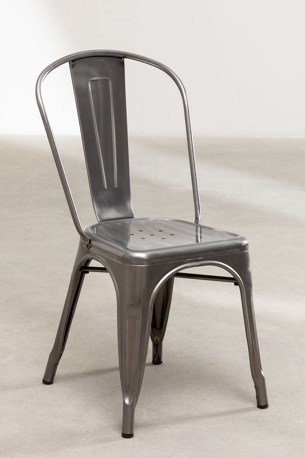 Pack de 2 chaises de salle à manger empilables brossées Lix, image de la galerie 2