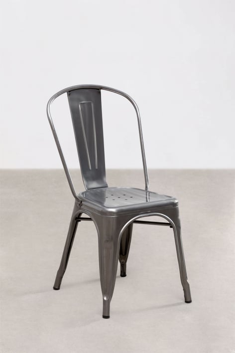 Pack de 2 chaises de salle à manger empilables brossées Lix