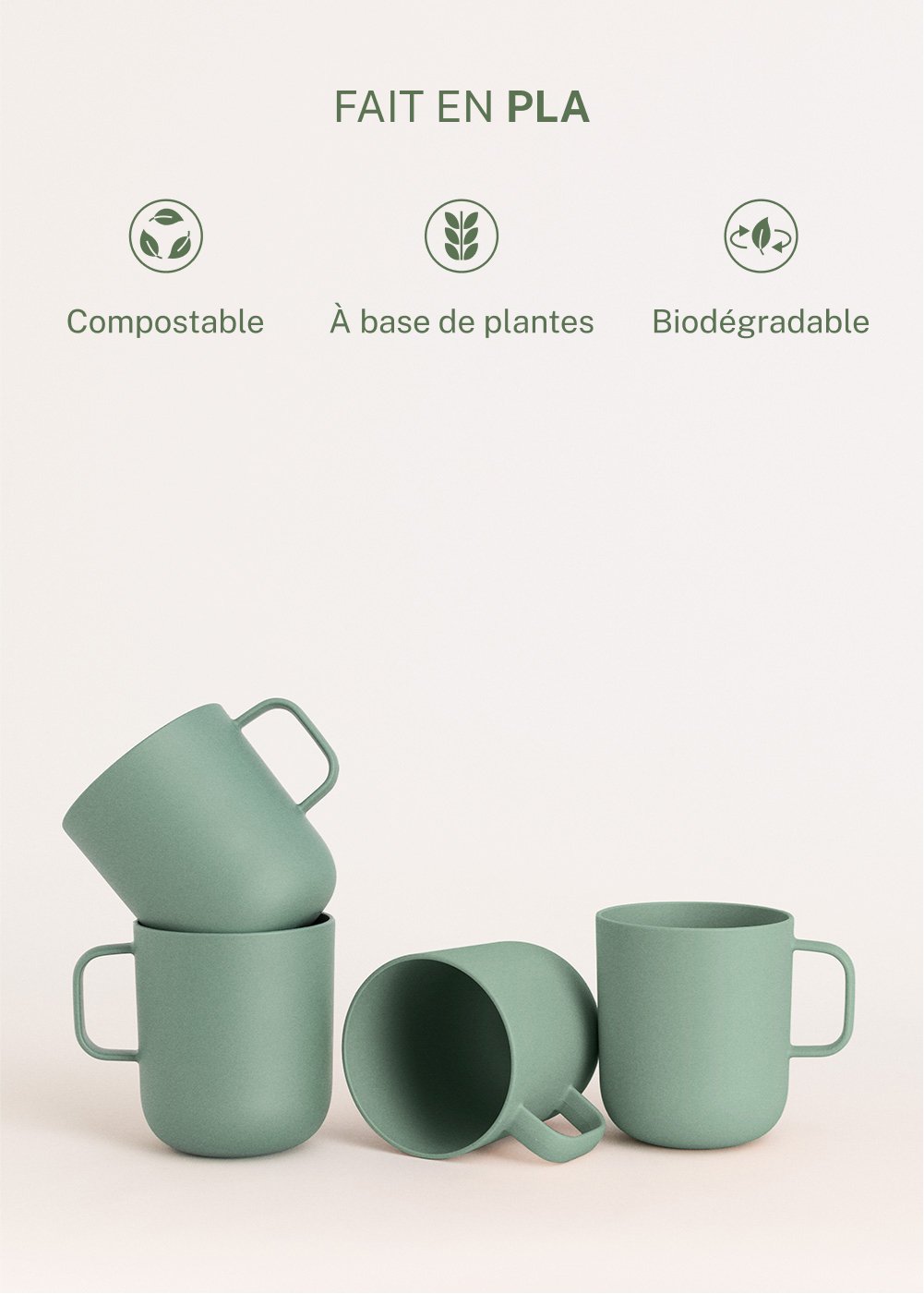 CREATE - KITCHENWARE OUTDOOR ECO - Service de 4 tasses pour extérieur, image de la galerie 4