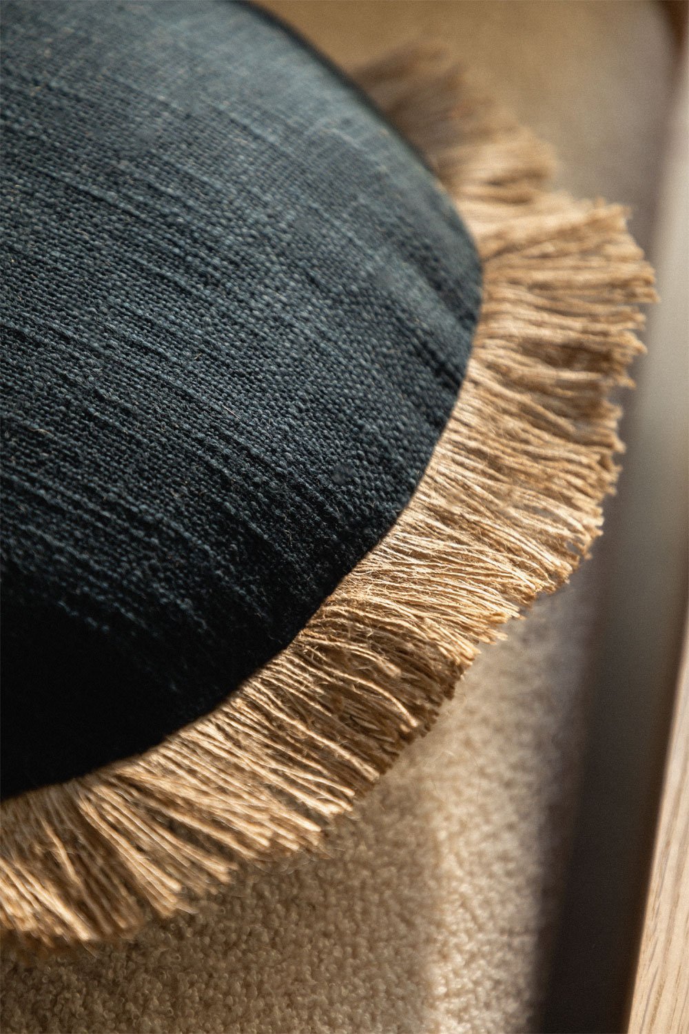 Coussin rond en coton (Ø40 cm) Paraiba, image de la galerie 2