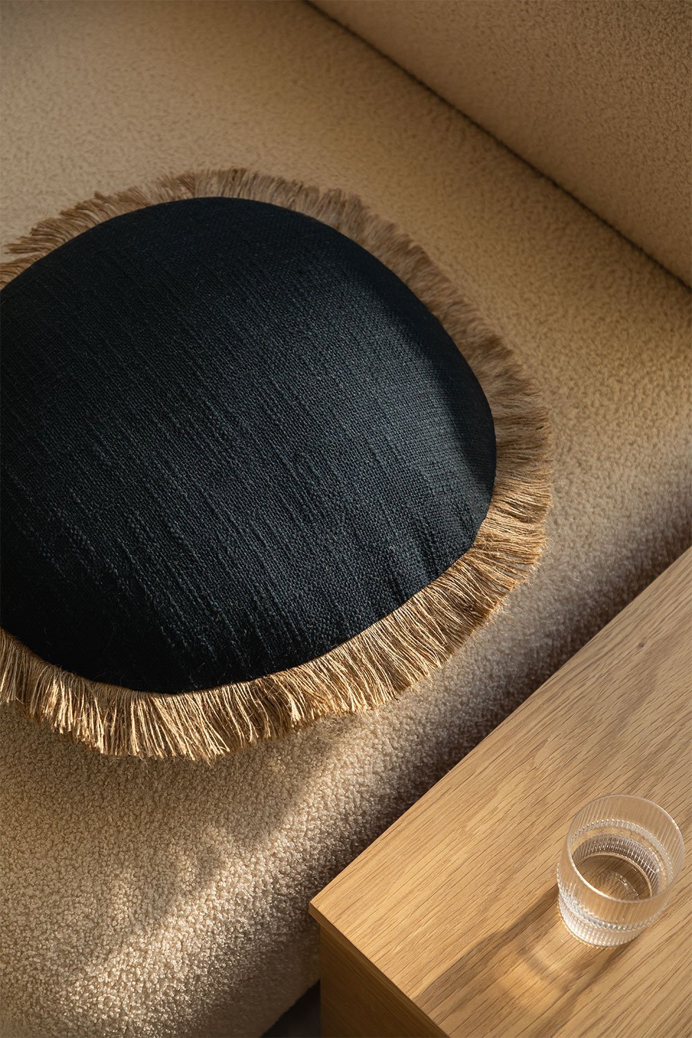 Coussin rond en coton (Ø40 cm) Paraiba, image de la galerie 1
