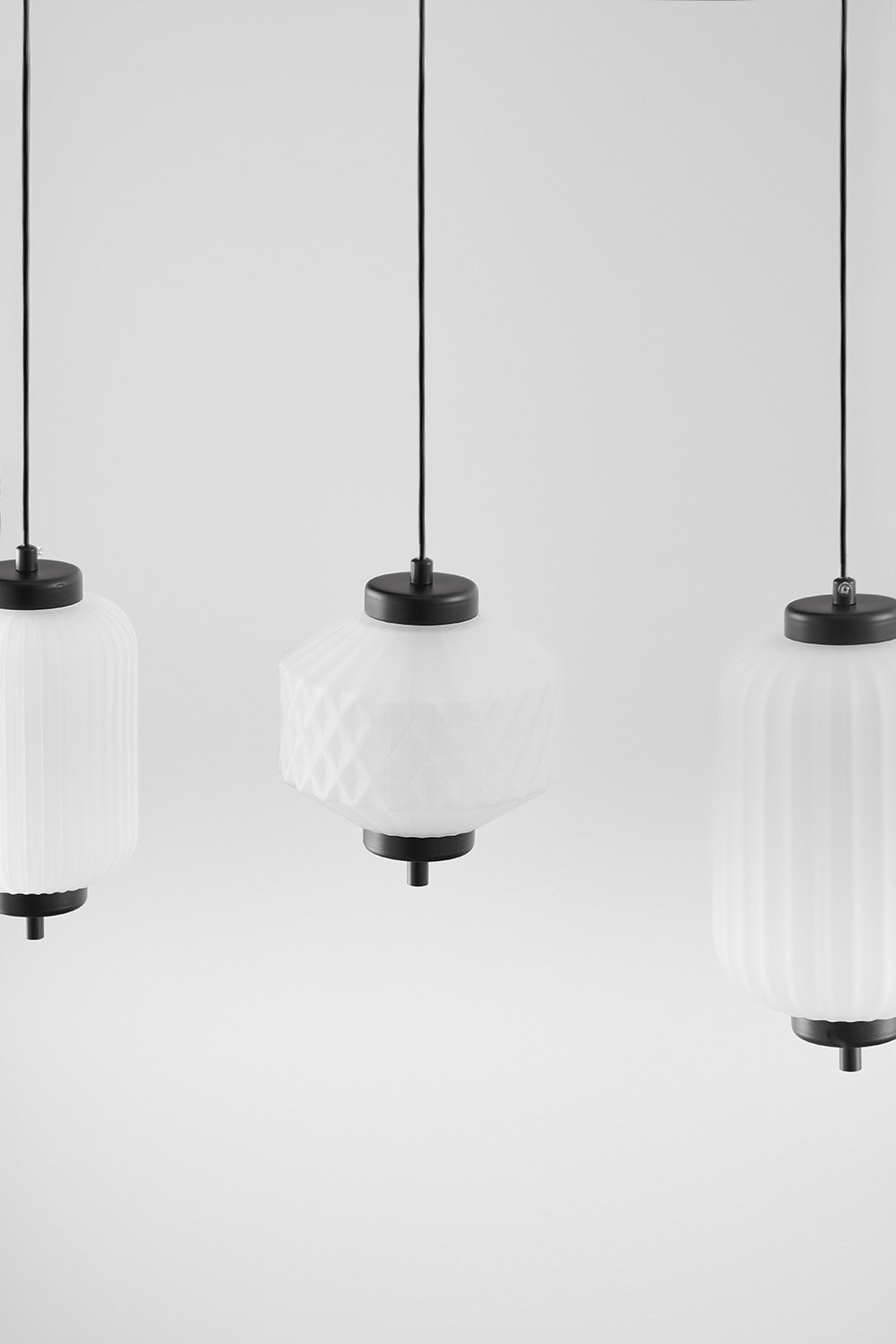 Plafonnier LED en fer et verre avec 5 points lumineux Necsar, image de la galerie 3