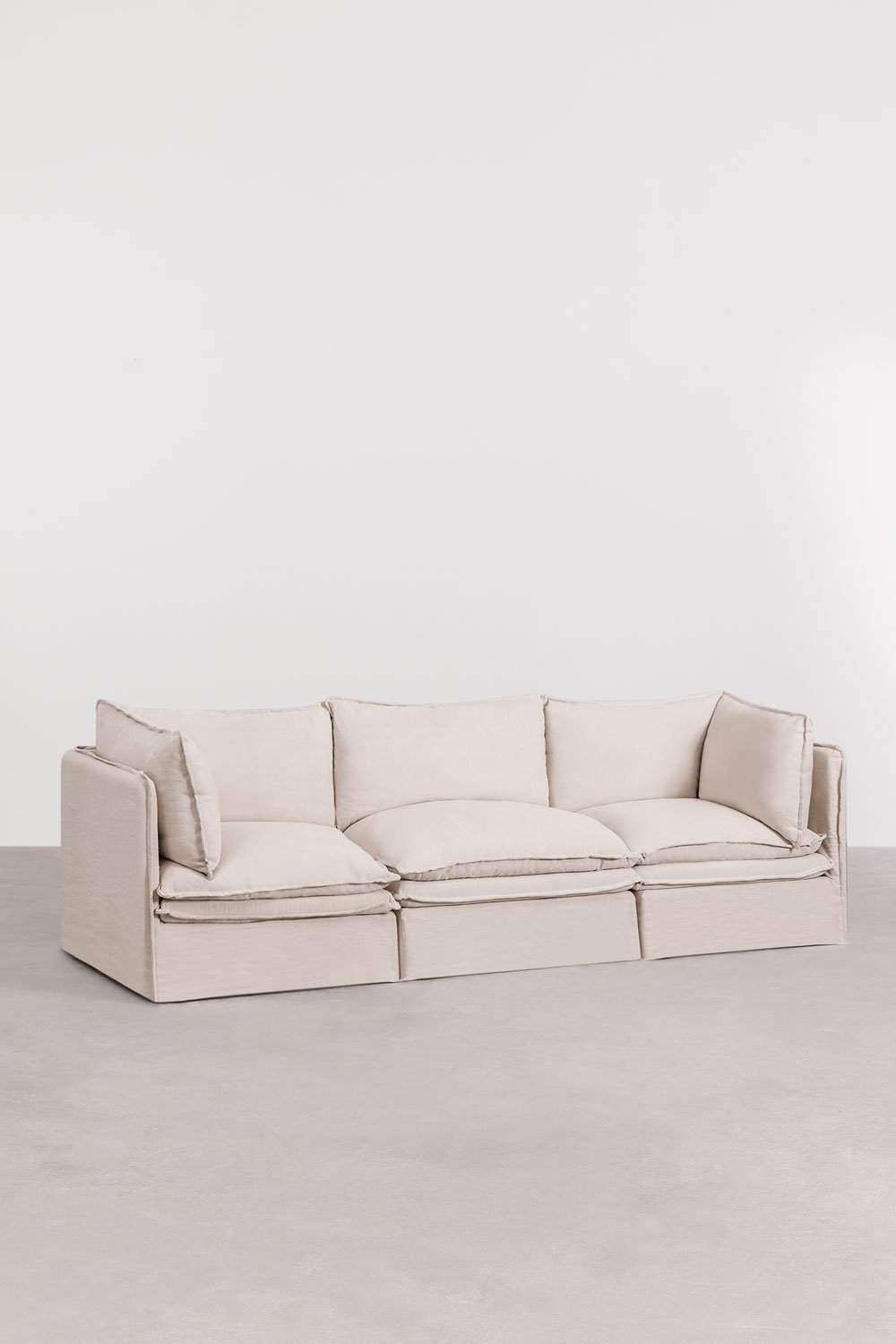 Canapé modulaire 3 pièces Grace en lin et coton, image de la galerie 1