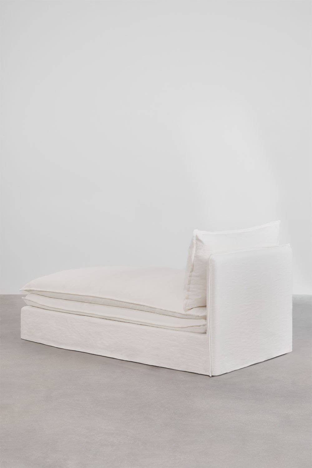 Canapé modulable 3 pièces avec méridienne et pouf en lin et coton Grace, image de la galerie 11